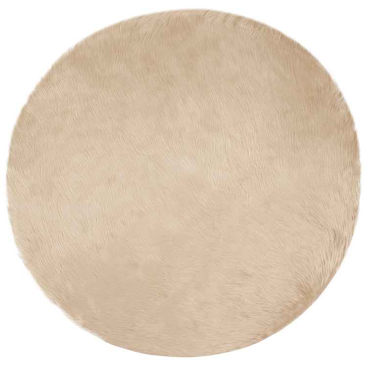 VidaXL tapis en fausse peau de mouton tafalla beige ø 120 cm polyester