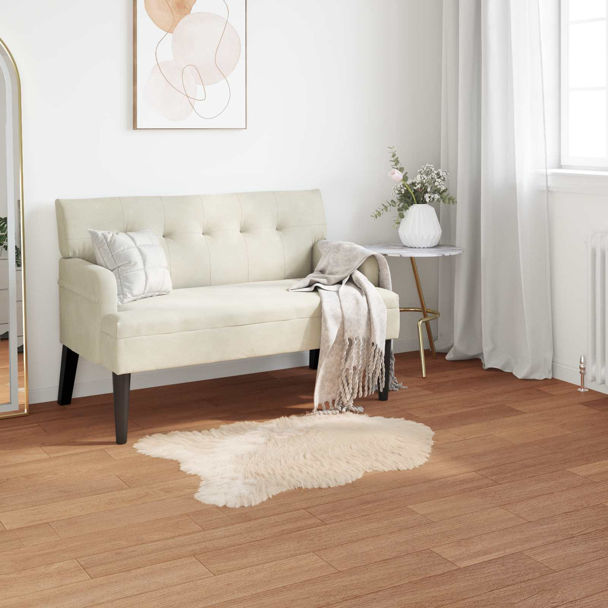 VidaXL tapis en fausse peau de mouton tafalla beige 50 x 80 cm polyester