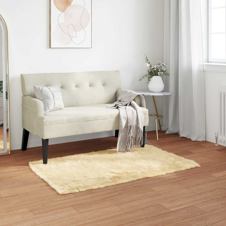 Vidaxx tapis en fausse peau de mouton tafalla crème 80 x 150 cm polyester