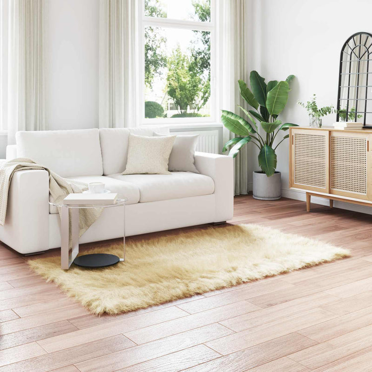 Vidaxx tapis en fausse peau de mouton tafalla crème 160 x 230 cm polyester
