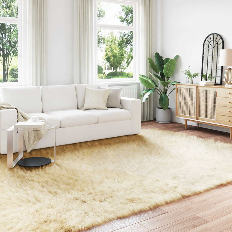 Vidaxx tapis en fausse peau de mouton tafalla crème 240 x 340 cm polyester