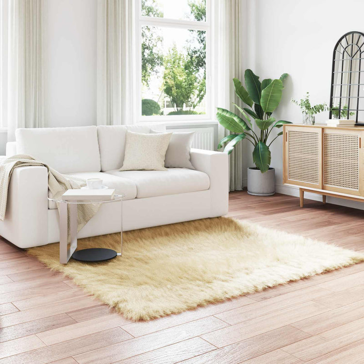 Vidaxx tapis en fausse peau de mouton tafalla crème 160 x 160 cm polyester