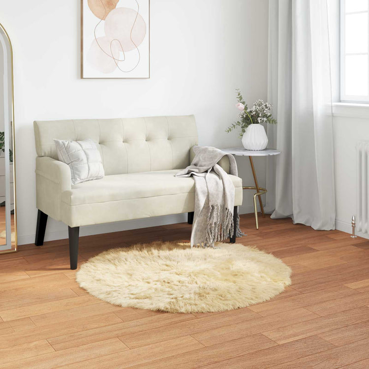 VidaXL tapis en fausse peau de mouton tafalla crème ø 80 cm polyester
