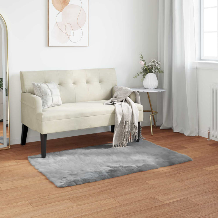 Vidaxx tapis en fausse peau de mouton tafalla gris 60 x 110 cm polyester