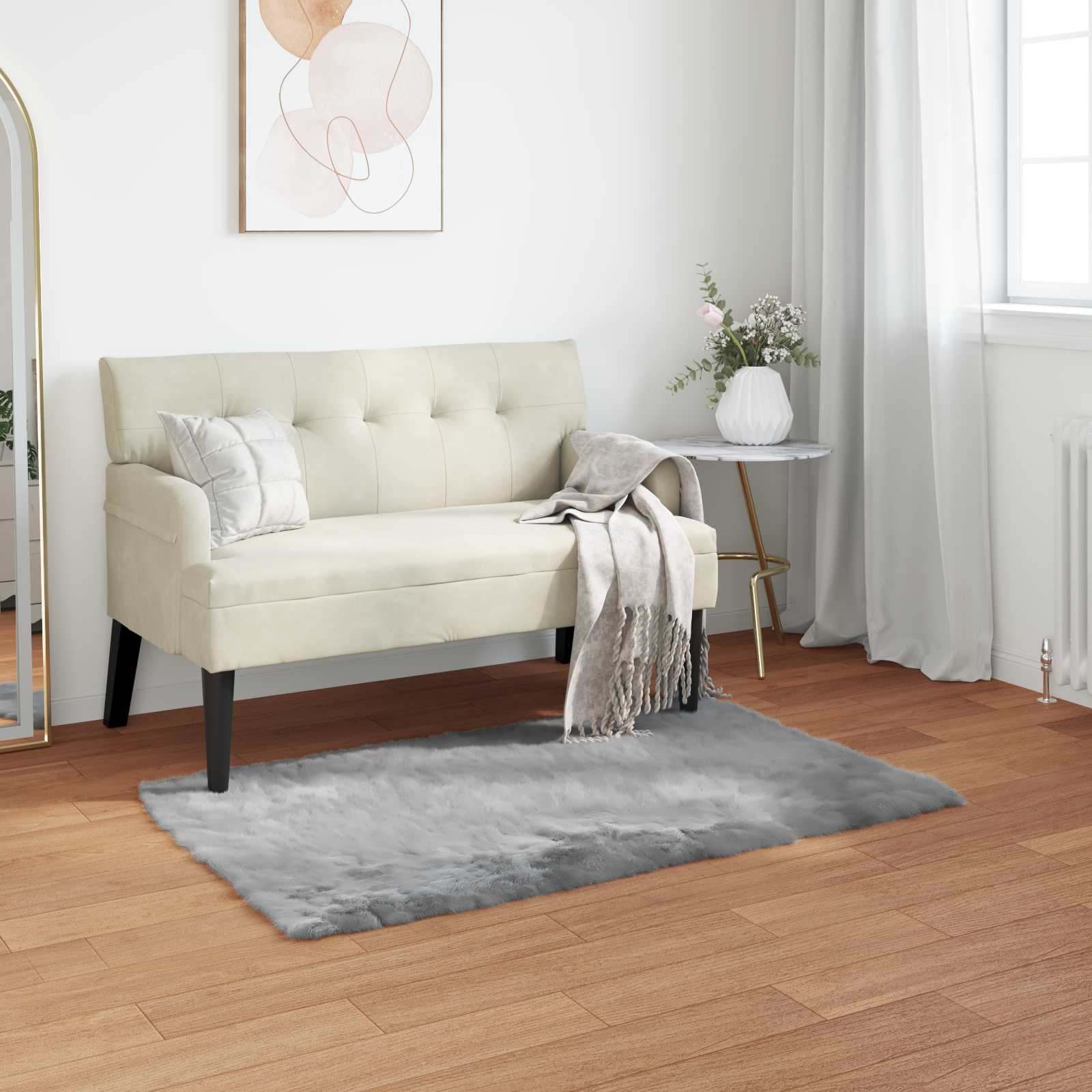 Vidaxx tapis en fausse peau de mouton tafalla gris 80 x 150 cm polyester