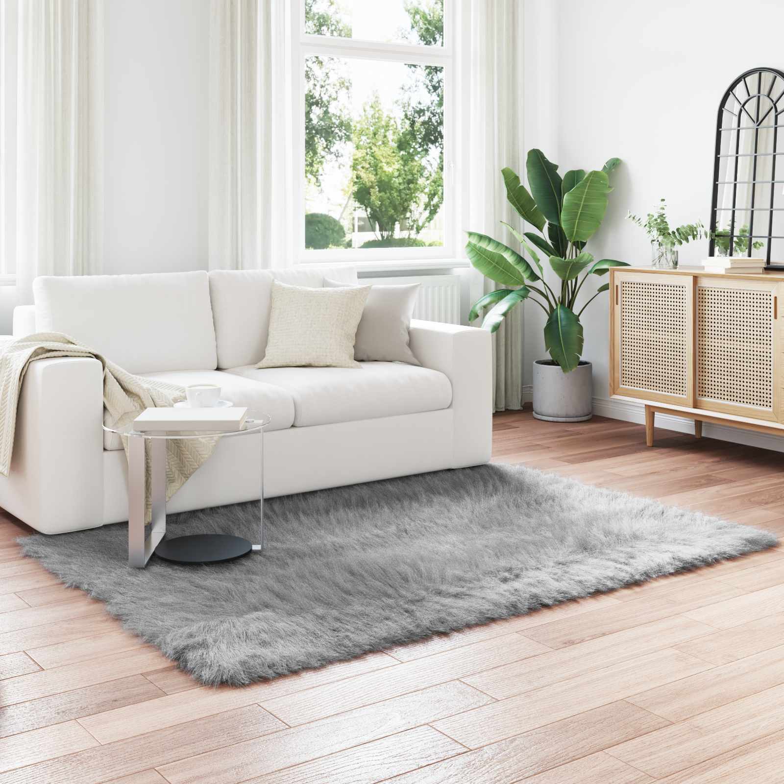 Vidaxx tapis en fausse peau de mouton tafalla gris 120 x 170 cm polyester
