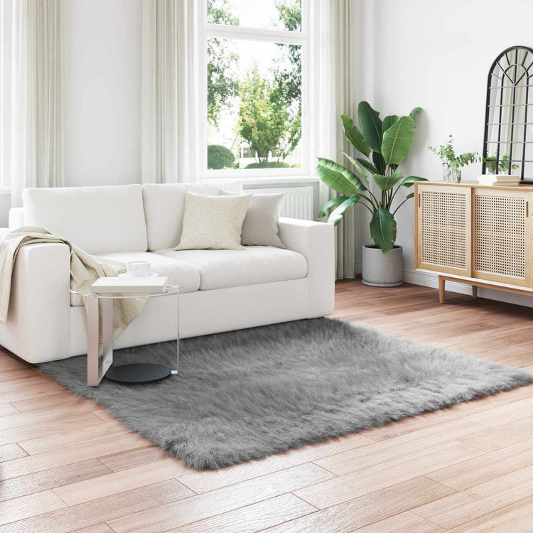 Vidaxx tapis en fausse peau de mouton tafalla gris 120 x 120 cm polyester