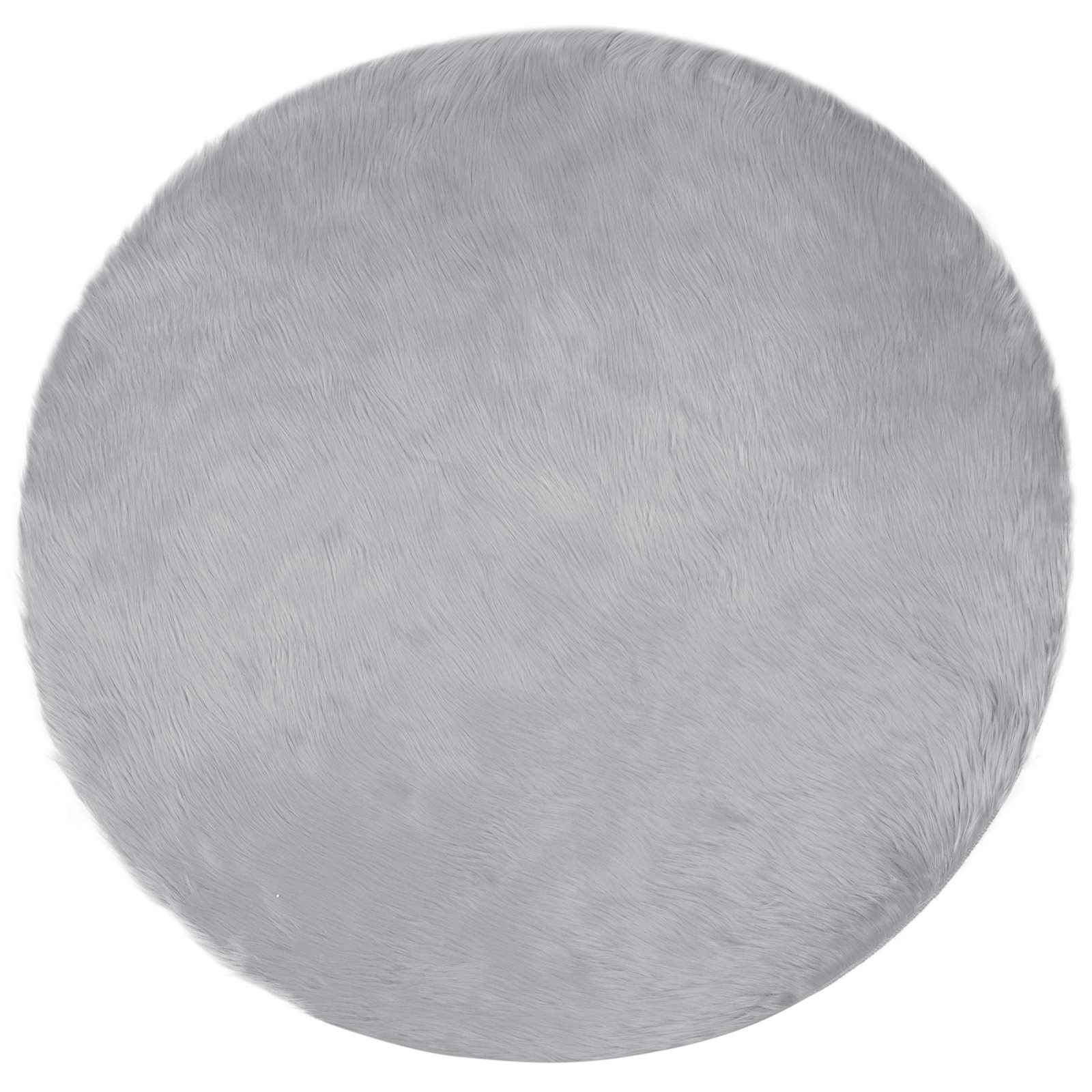Vidaxx tapis en fausse peau de mouton tafalla gris ø 160 cm polyester