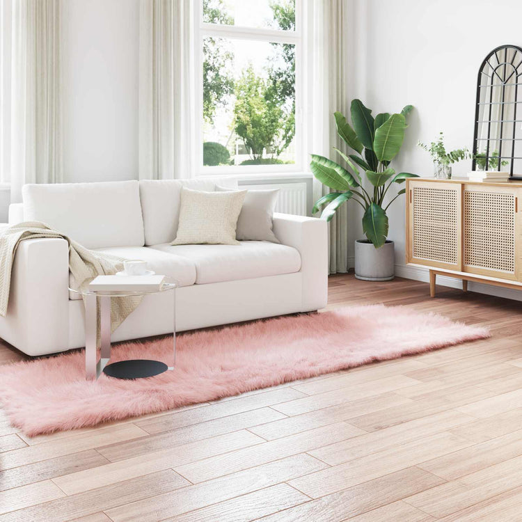 VidaXL tapis en fausse peau de mouton tafalla rose 80 x 250 cm polyester