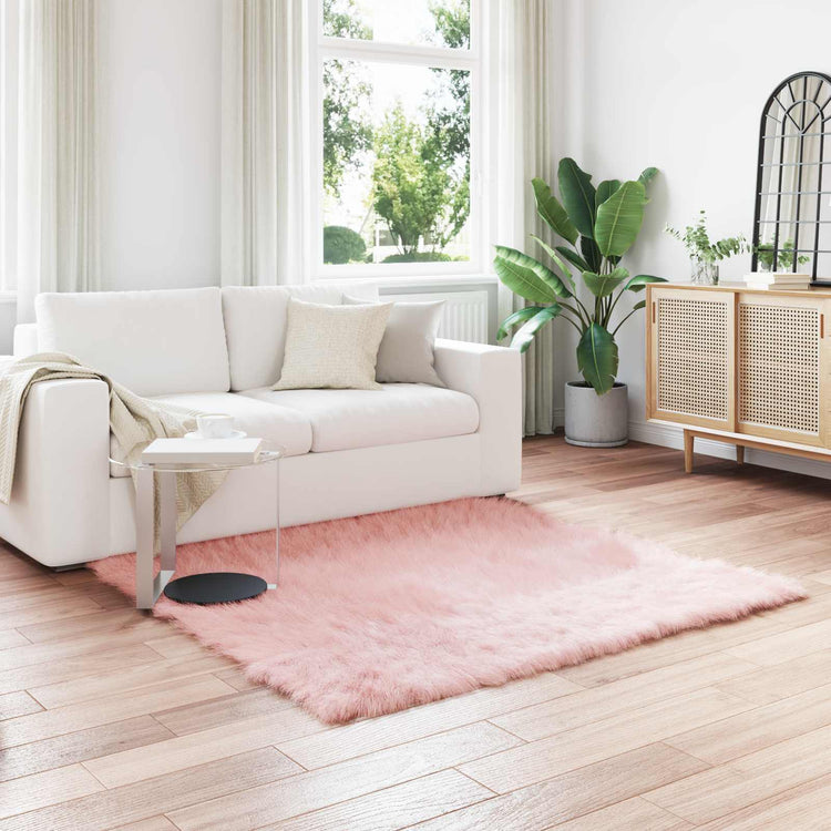 VidaXL tapis en fausse peau de mouton tafalla rose 160 x 160 cm polyester