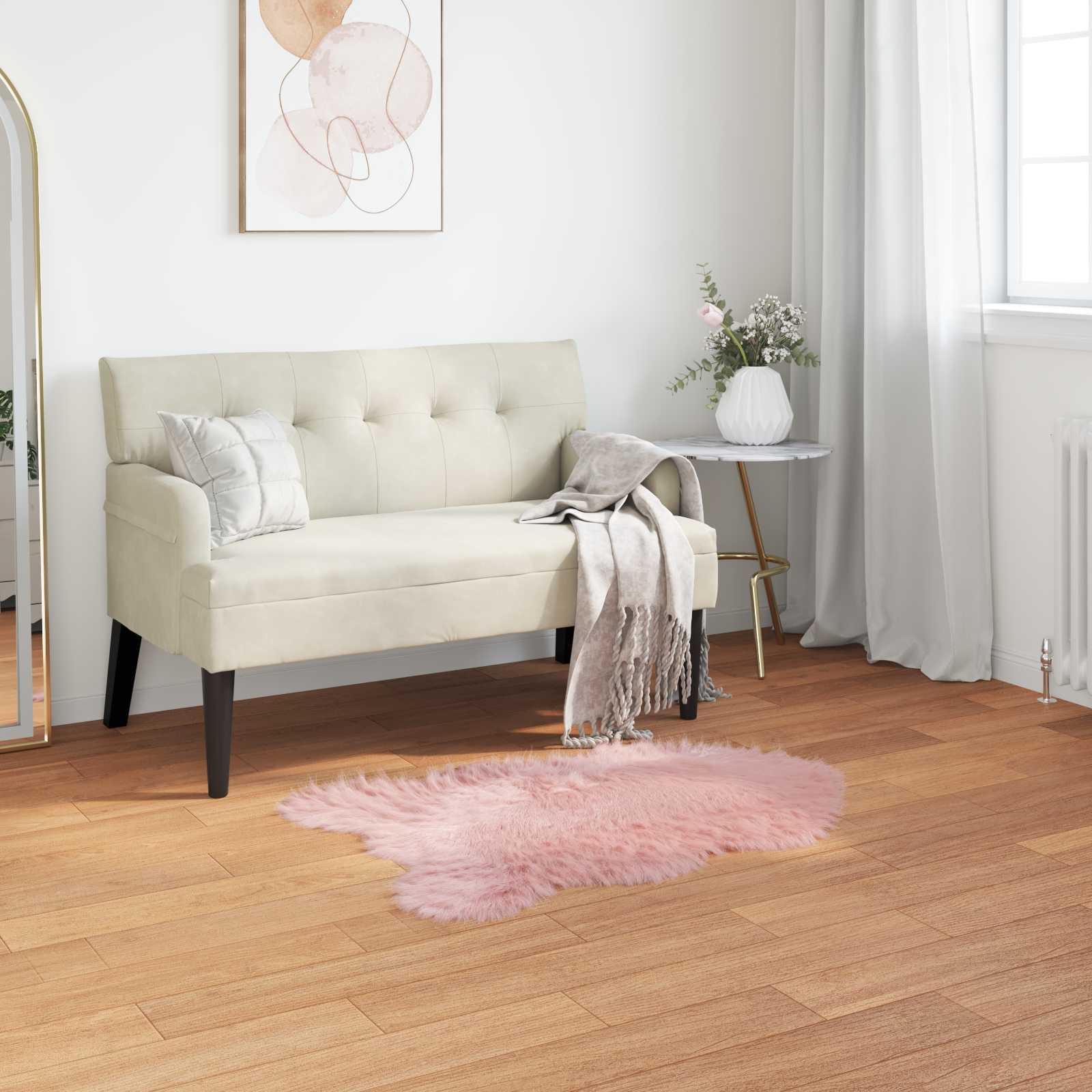 VidaXL tapis en fausse peau de mouton tafalla rose 80 x 120 cm polyester