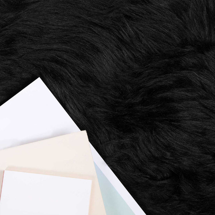 Vidaxx tapis en fausse peau de mouton tafalla noir 60 x 110 cm polyester
