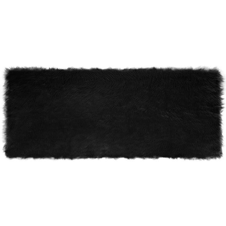 VidaXL tapis en fausse peau de mouton tafalla noir 80 x 200 cm polyester