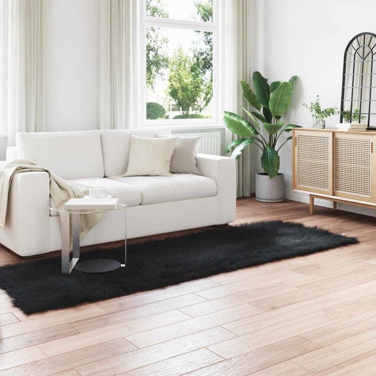 Vidaxx tapis en fausse peau de mouton tafalla noir 80 x 250 cm polyester