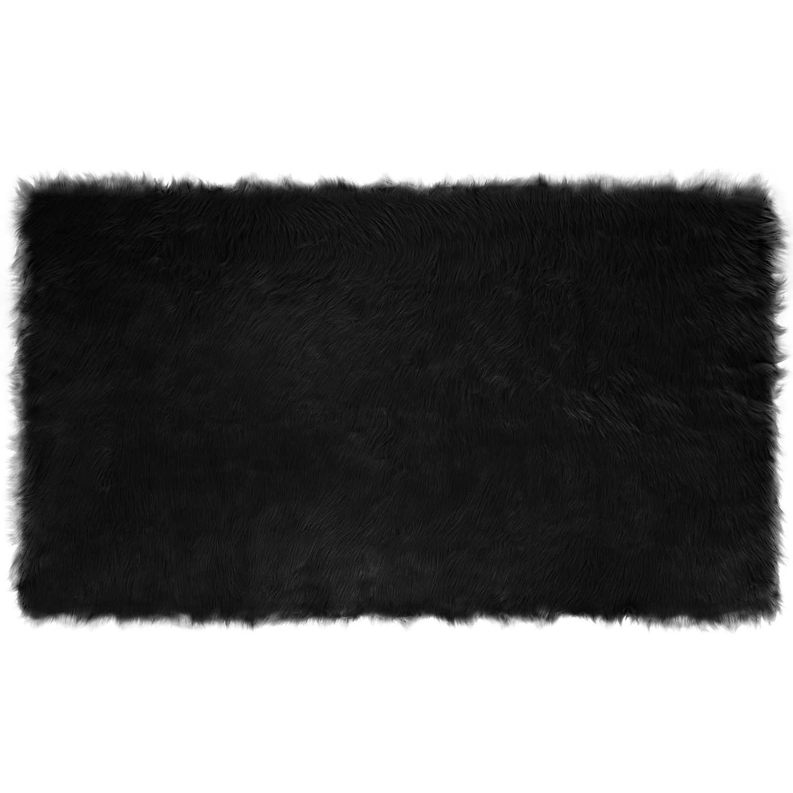 Vidaxx tapis en fausse peau de mouton tafalla noir 100 x 200 cm polyester
