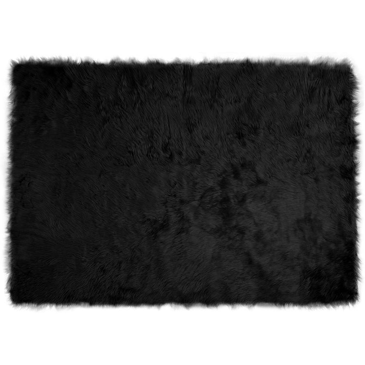 Vidaxx tapis en fausse peau de mouton tafalla noir 140 x 200 cm polyester
