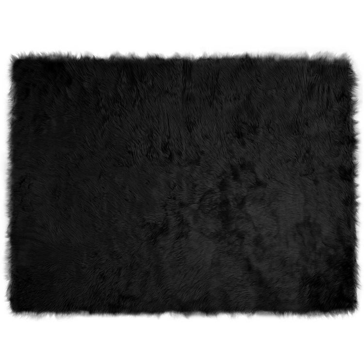 Vidaxx tapis en fausse peau de mouton tafalla noir 160 x 230 cm polyester