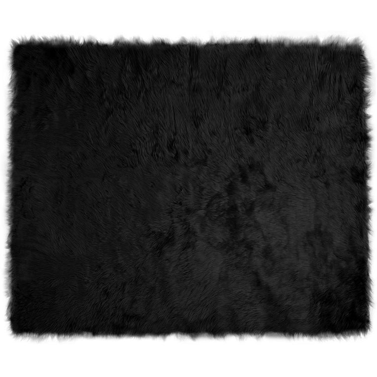 Vidaxx tapis en fausse peau de mouton tafalla noir 200 x 280 cm polyester