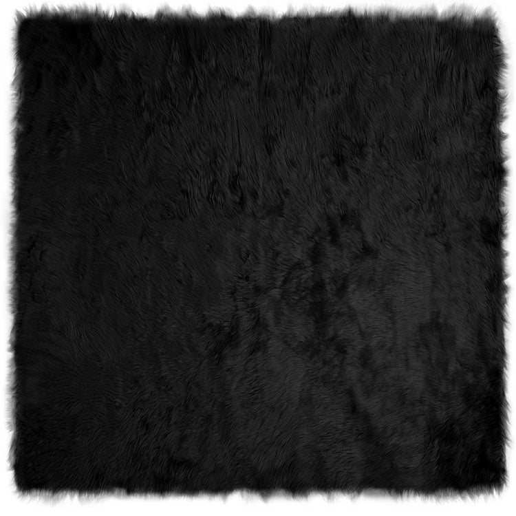 Vidaxx tapis en fausse peau de mouton tafalla noir 240 x 240 cm polyester