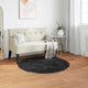 VidaXL tapis en fausse peau de mouton tafalla noir ø 80 cm polyester