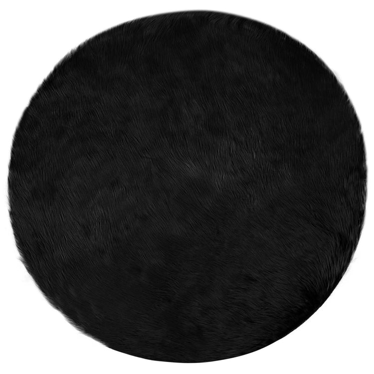 Vidaxx tapis en fausse peau de mouton tafalla noir ø 120 cm polyester