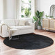 VidaXL tapis en fausse peau de mouton tafalla noir ø 160 cm polyester