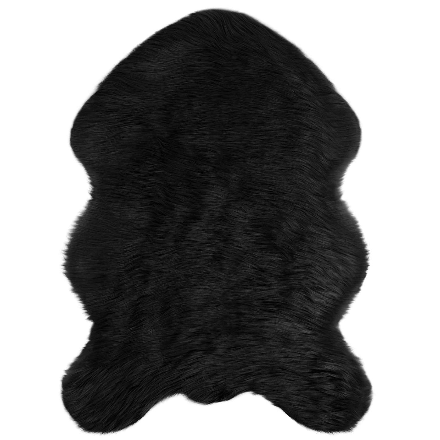 VidaXL tapis en fausse peau de mouton tafalla noir 60 x 90 cm polyester