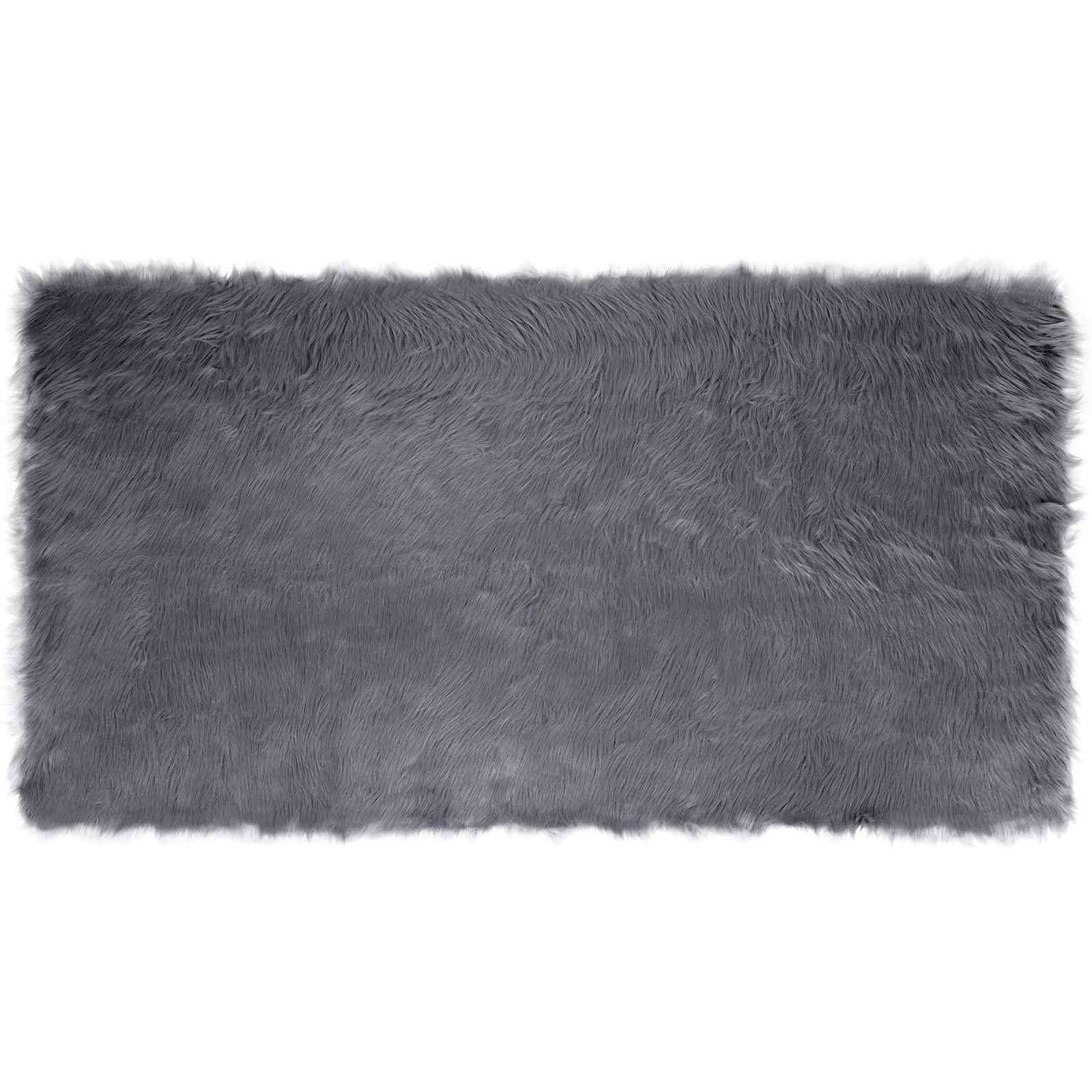 Vidaxl tapis en fausse peau de mouton tafalla anthracite 60 x 110 cm polyester