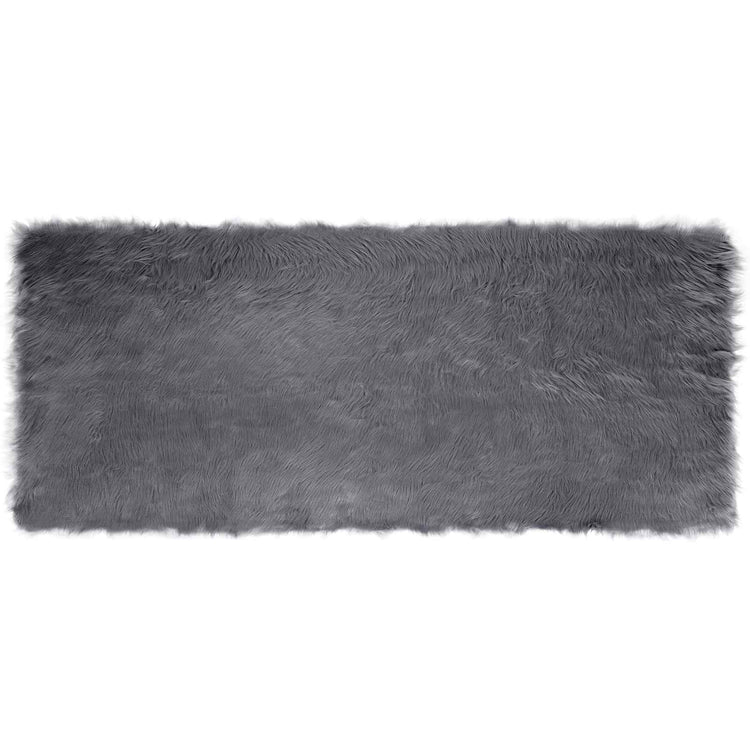 Vidaxl tapis en fausse peau de mouton tafalla anthracite 80 x 200 cm polyester