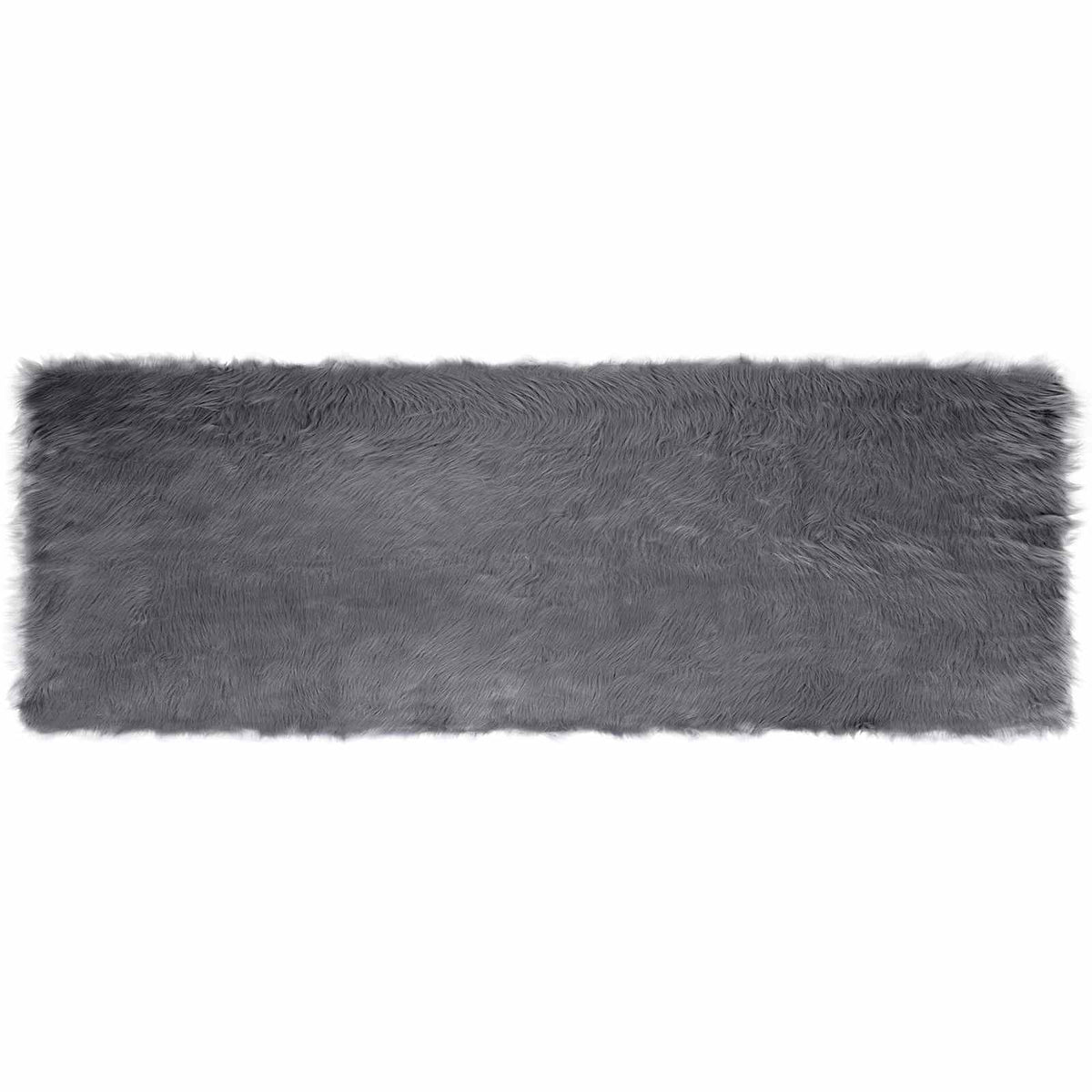 VidaXL tapis en fausse peau de mouton tafalla anthracite 80 x 250 cm polyester