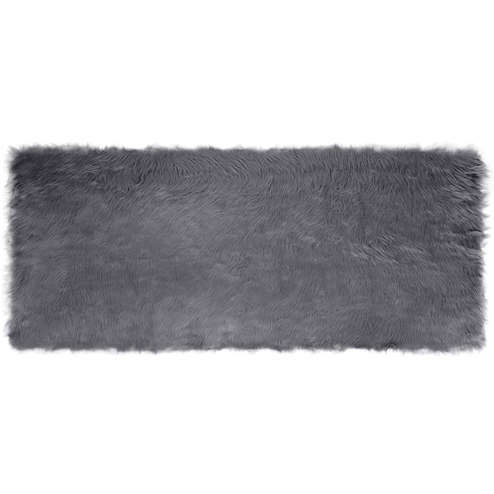 Vidaxl tapis fausse peau de mouton tafalla anthracite 100 x 200 cm