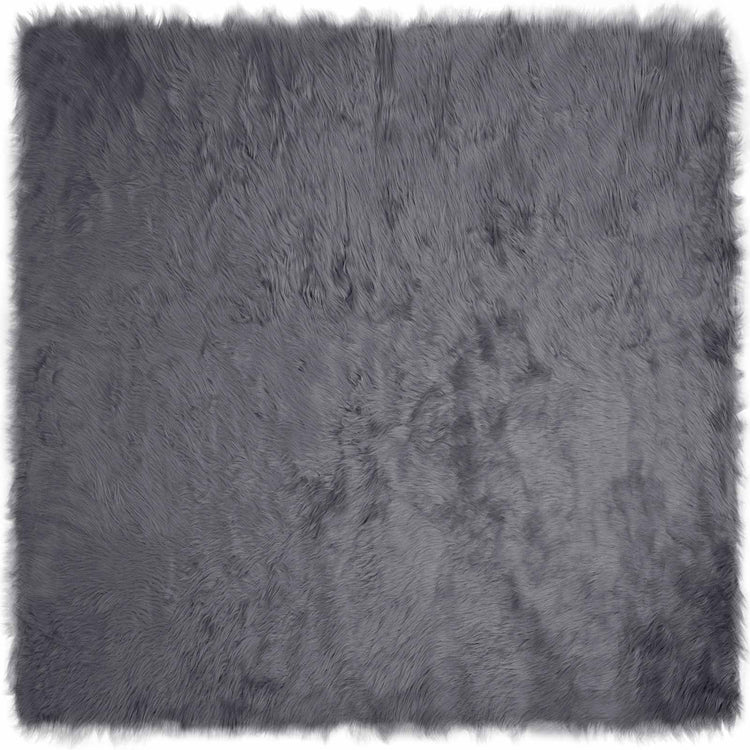 Vidaxl tapis fausse peau de mouton tafalla anthracite 160 x 160 cm