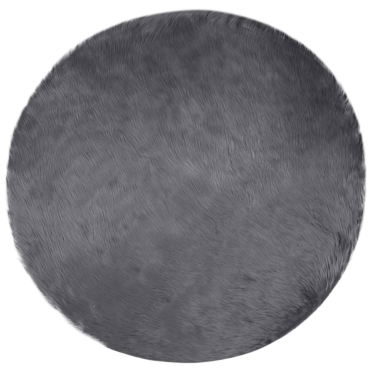Vidaxl tapis en fausse peau de mouton tafalla anthracite ø 100 cm polyester