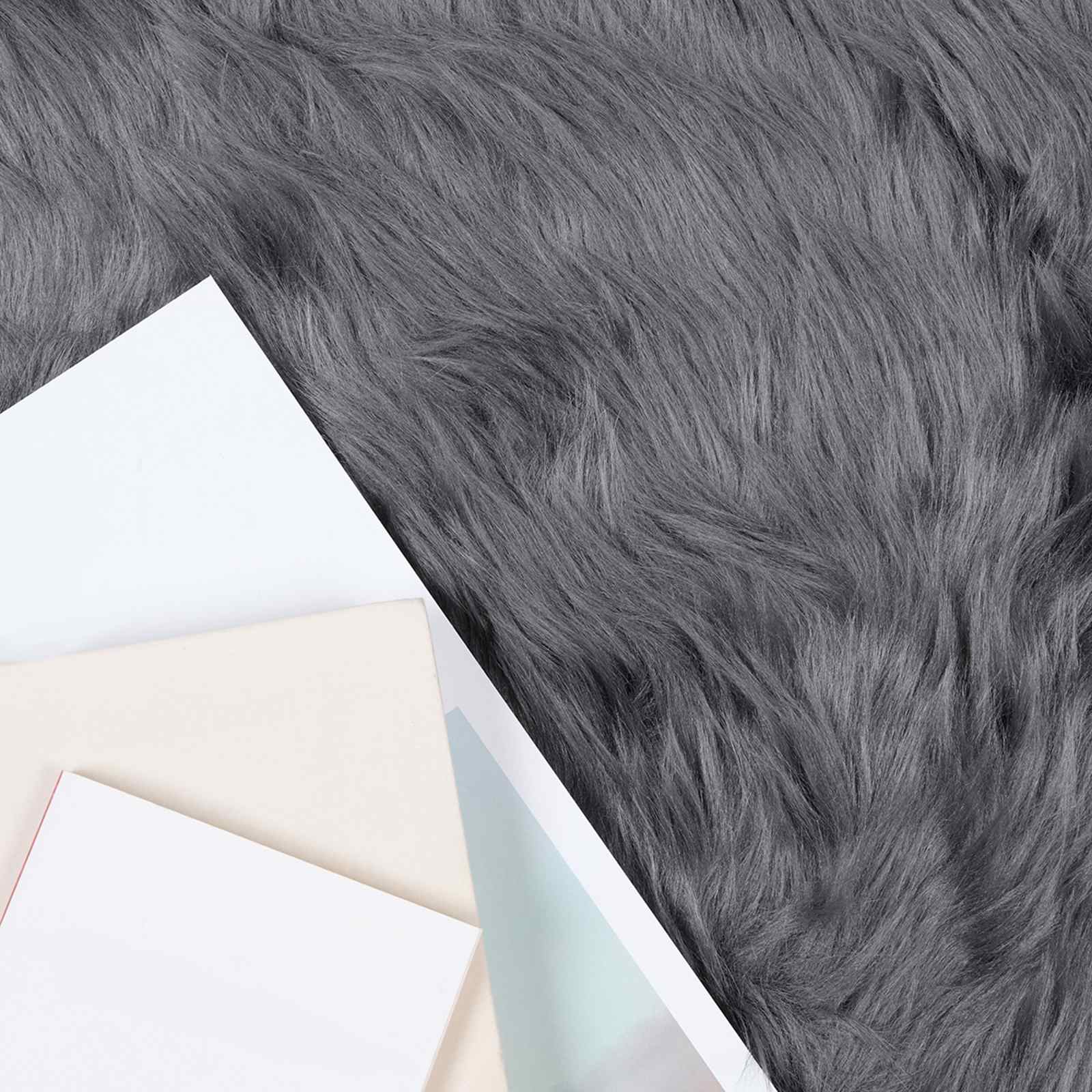 Vidaxx tapis en fausse peau de mouton tafalla anthracite ø 120 cm polyester