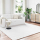 VidaXL tapis en fausse fourrure de lapin huile blanc 200 x 200 cm polyester