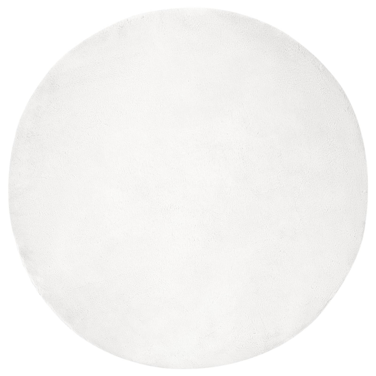 Vidaxxl tapis en fausse fourrure de lapin huile blanc ø 80 cm polyester