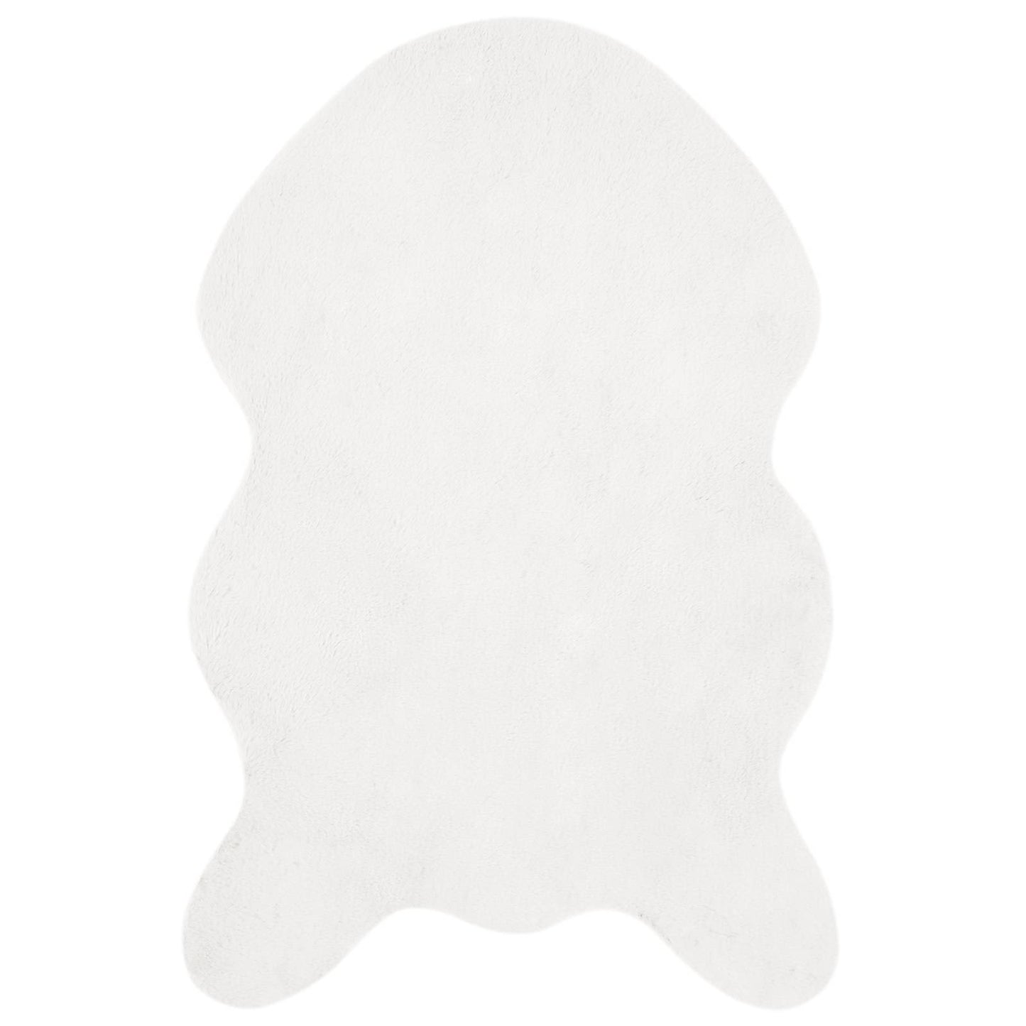 Vidaxl tapis en fausse fourrure de lapin huile blanc 50 x 80 cm polyester
