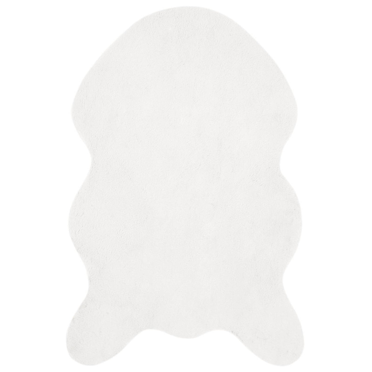 Vidaxl tapis en fausse fourrure de lapin huile blanc 50 x 80 cm polyester