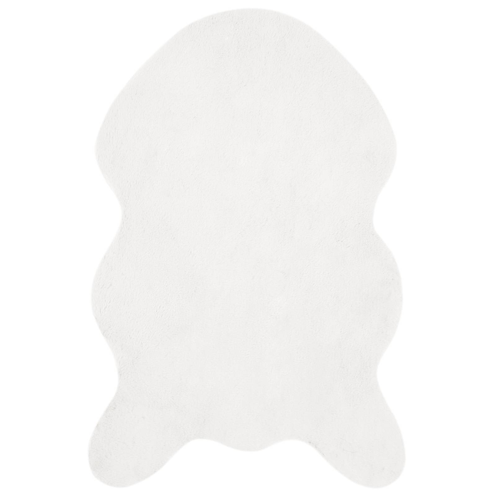 Vidaxl tapis en fausse fourrure de lapin blanc huile 60 x 90 cm polyester