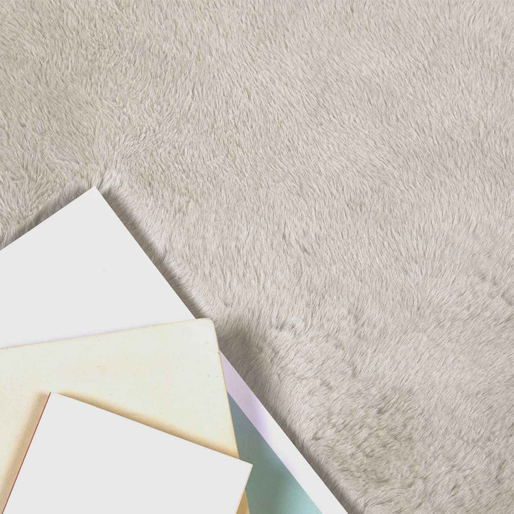 VidaXL tapis en fausse fourrure de lapin beige huileux 80 x 200 cm polyester