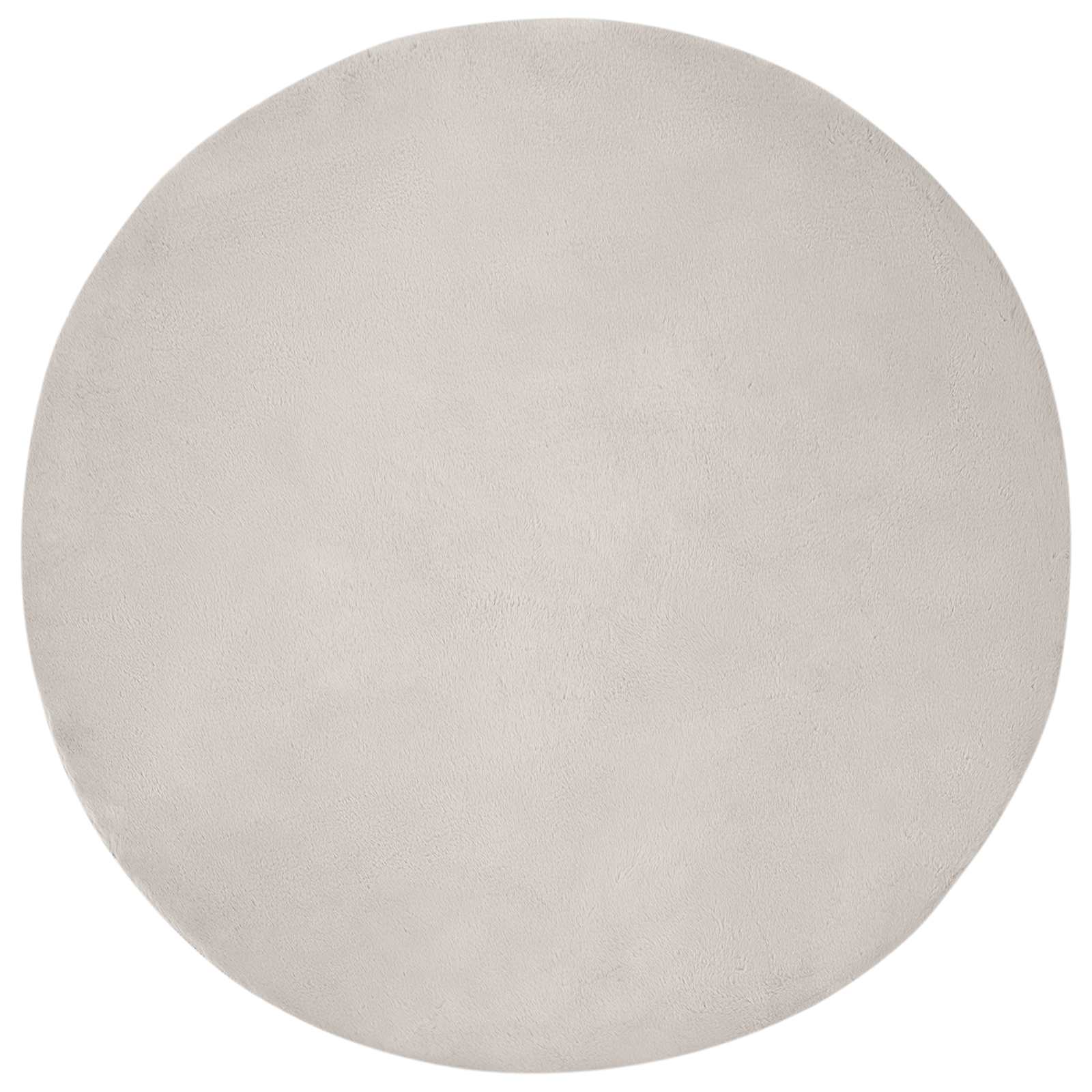 Vidaxl tapis en fausse fourrure de lapin beige huileux ø 80 cm polyester