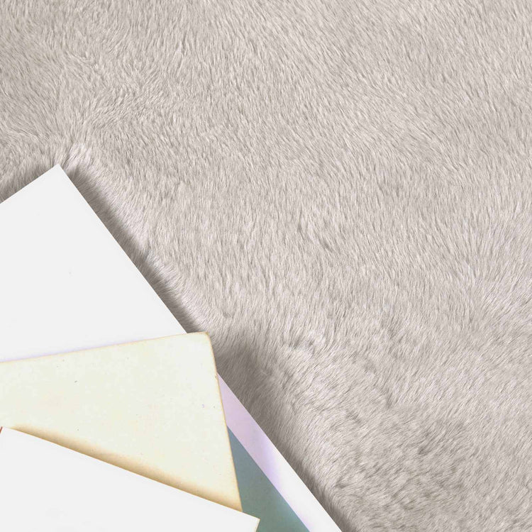 Vidaxl tapis en fausse fourrure de lapin beige huileux ø 160 cm polyester