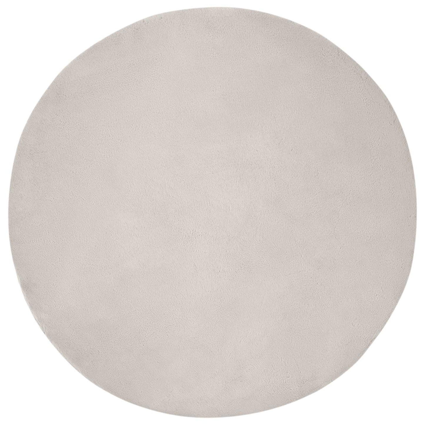 Vidaxl tapis en fausse fourrure de lapin beige huileux ø 160 cm polyester