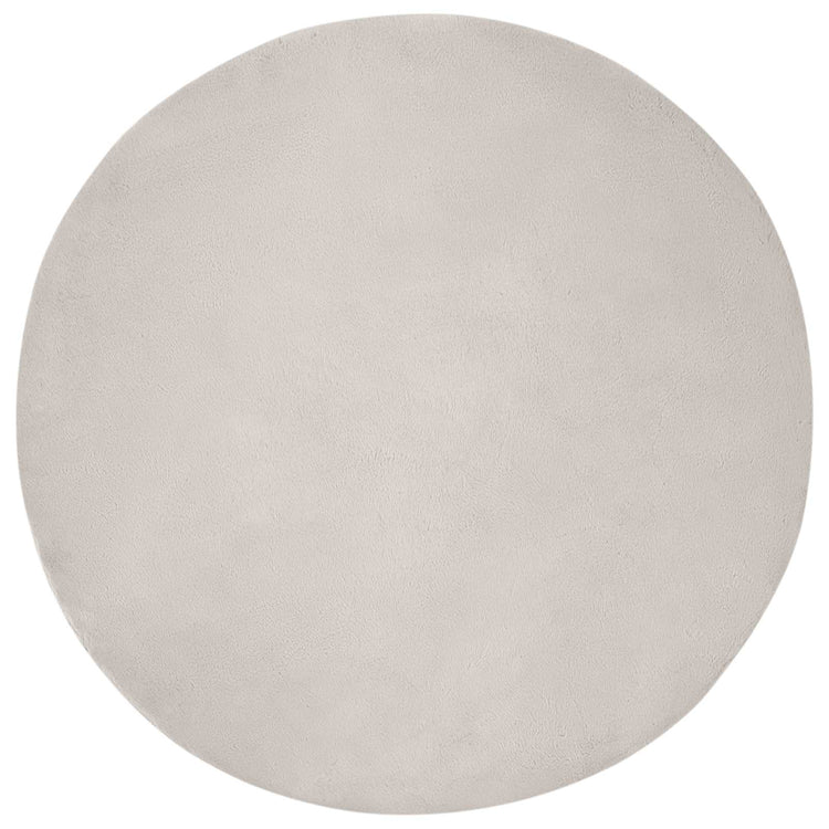 Vidaxl tapis en fausse fourrure de lapin beige huileux ø 160 cm polyester