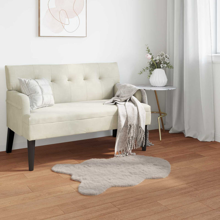 VidaXL tapis en fausse fourrure de lapin beige huileux 50 x 80 cm polyester