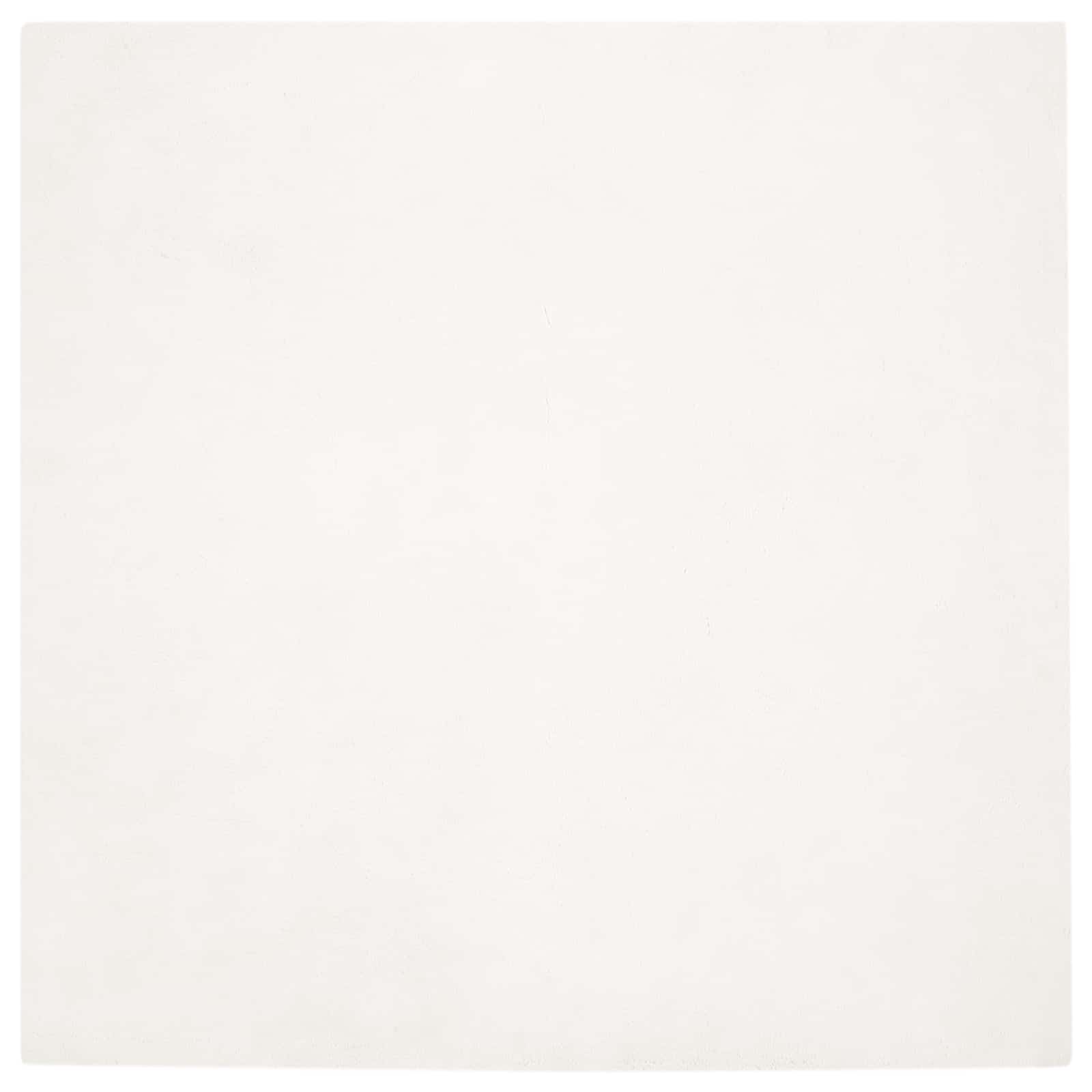 VidaXL tapis en fausse fourrure de lapin crème huileuse 120 x 120 cm polyester