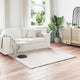 VidaXL tapis en fausse fourrure de lapin crème huileuse 160 x 160 cm polyester