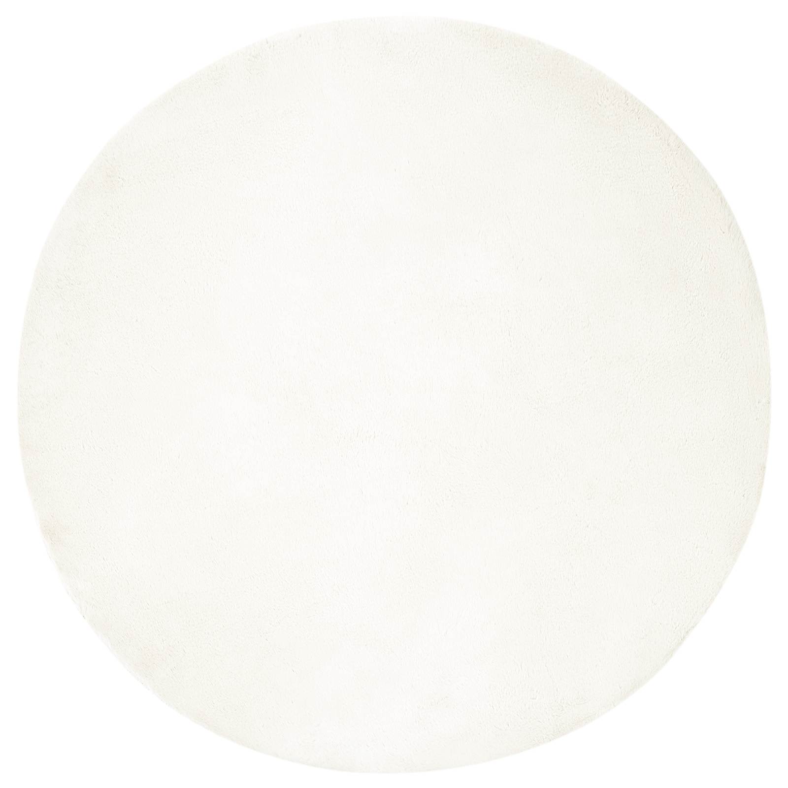 VidaXL tapis en fausse fourrure de lapin crème huileuse ø 80 cm polyester
