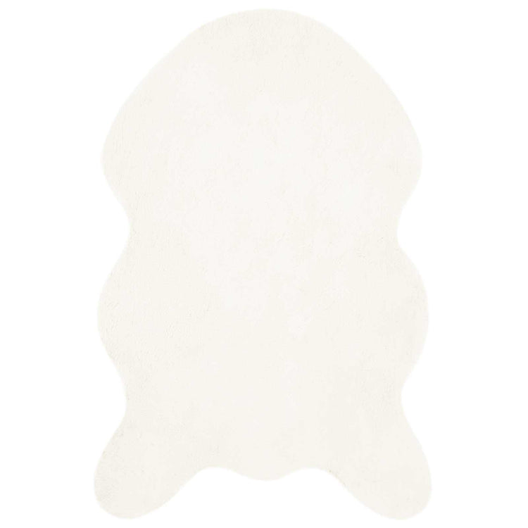 VidaXL tapis en fausse fourrure de lapin crème huileuse 50 x 80 cm polyester