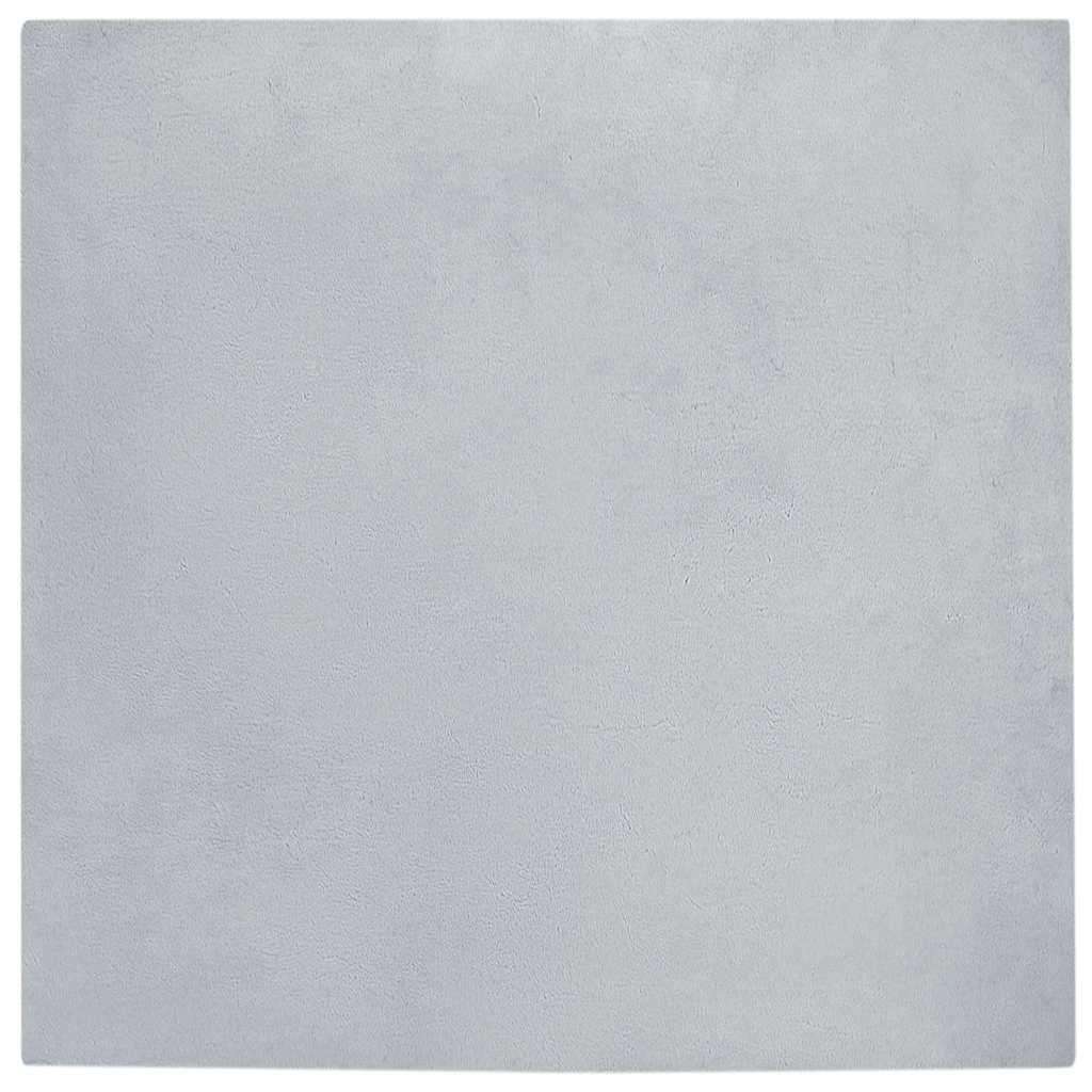 VidaXL tapis en fausse fourrure de lapin gris huile 200 x 200 cm polyester